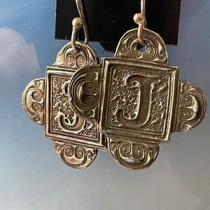 LAST CALL Earrings With J Initial of Bronze with Gold Filled (not plated) Wires
